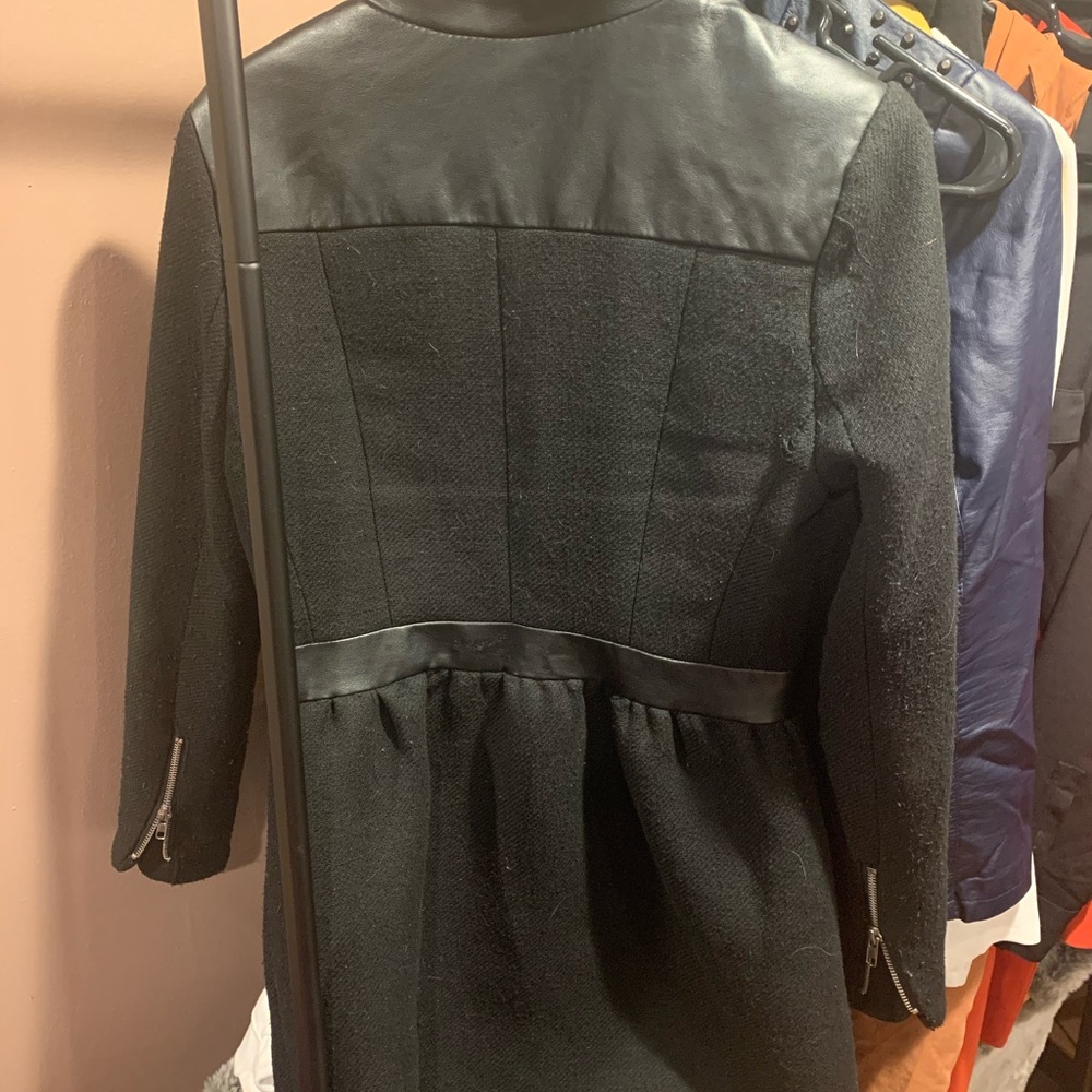 Black faux leather lined over coat